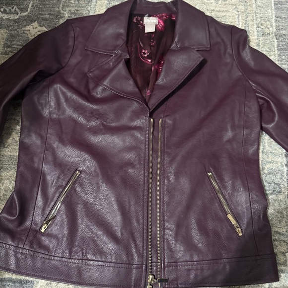 Chicos Women's Moto Leather Jacket - Picture 2 of 8